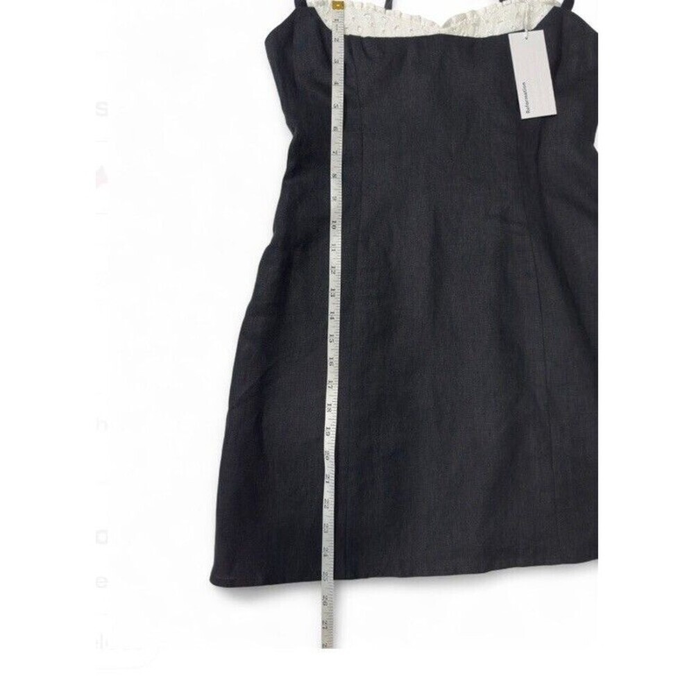 Reformation Lovella Linen Dress Black Mini Lined Adjustable Straps Size 4 - Picture 8 of 10